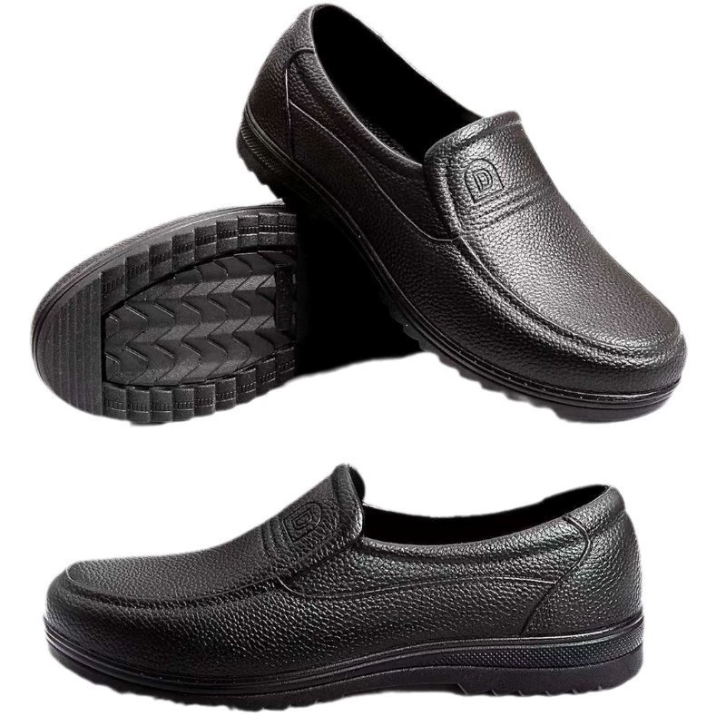 2025 new men's casual PVC simple short tube rain boots waterproof non-slip wear-resistant chef labor protection shoes factory wholesale