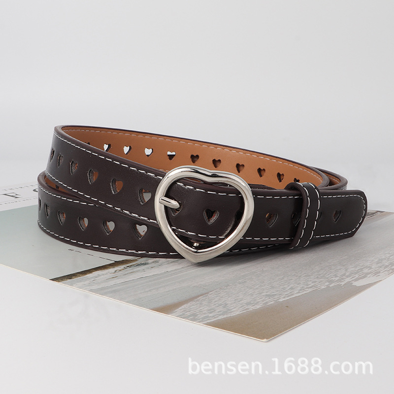 Cinturón con Hebilla de Corazón para Mujer de Aleación Calado para Jeans image 8