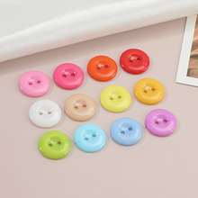 树脂塑料树脂纽扣DIY材料包糖果色儿童扣子画手工圆形宝宝衬衫扣