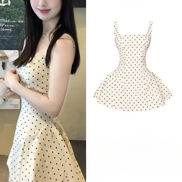 White dress, belt, cut