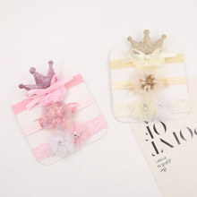 跨境新款婴儿发饰 韩版蝴蝶花朵皇冠发带3件套儿童护卤门发饰头带