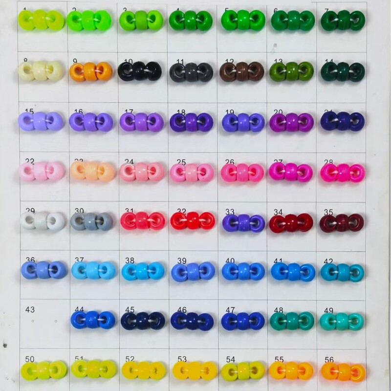 Cross-Border Popular 6X9/6X8Mm Solid Color Single Color Beads, Barrel Beads, Pony Beads, Dreadlock Wig Beads, DIY Accessories