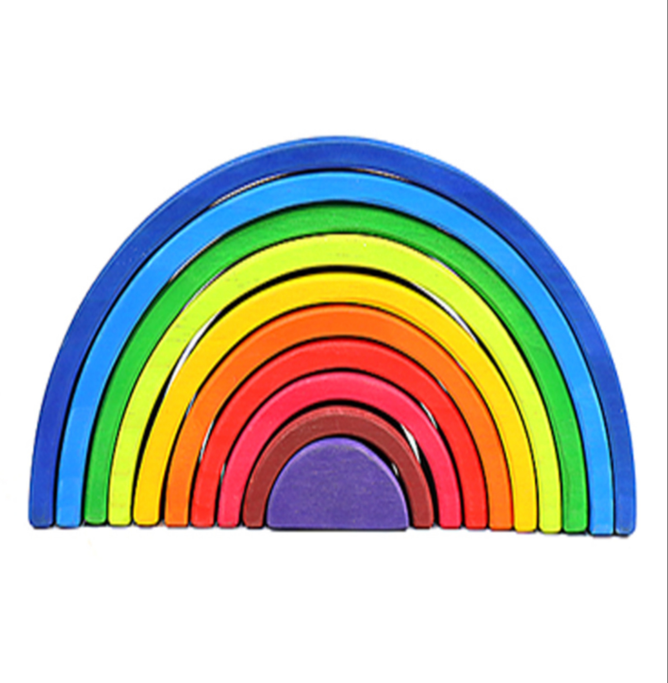 Bloques de construcción de madera grande del arco iris de los niños Jenga rompecabezas creativo Jenga adornos bebé educación temprana Juguetes Divertidos