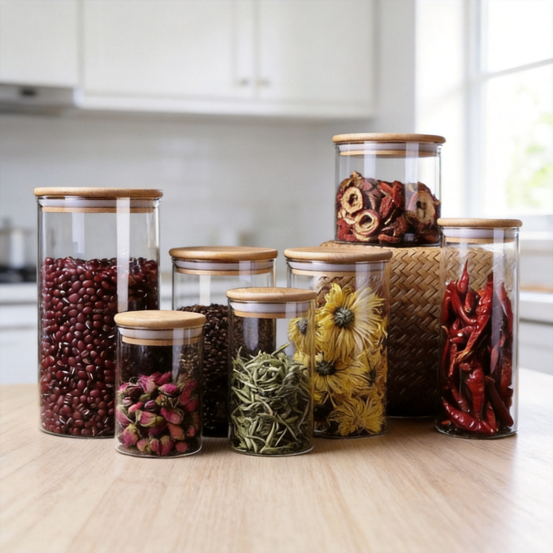 High borosilized glass sealing cans food -grade kitchen mixed grain…