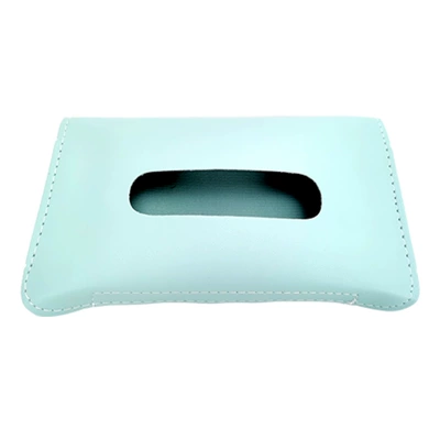 Car tissue box/set with Strap-On Sun Visor - blue