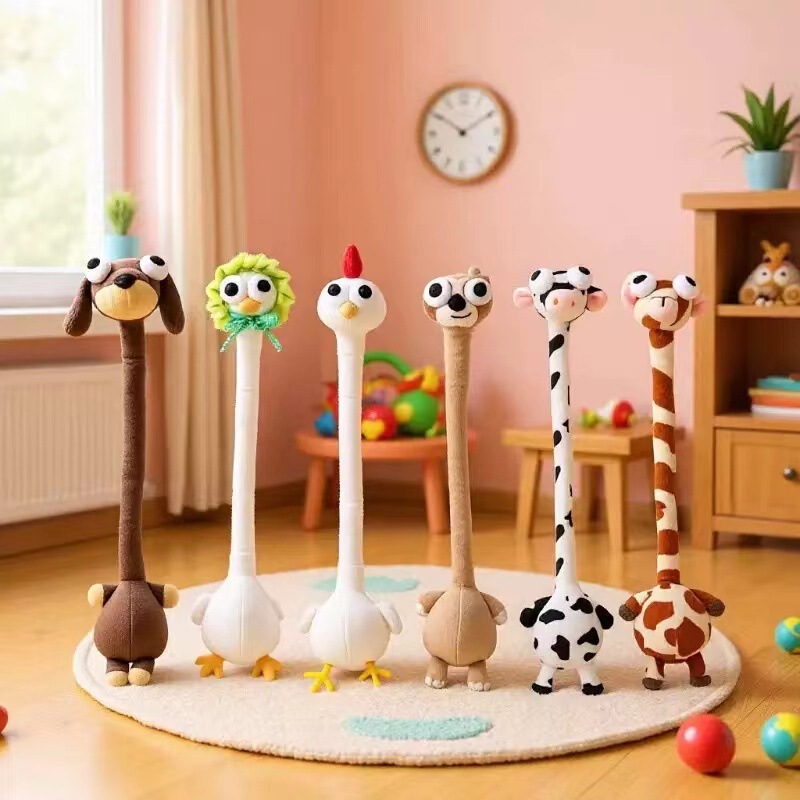 Cute Long-Necked Puppy Pendant Plush Toy Doll Cow Giraffe Bag Charm Keychain Doll Cute Long-Necked Puppy Pendant Plush Toy Doll Cow Giraffe Bag Charm Keychain Doll