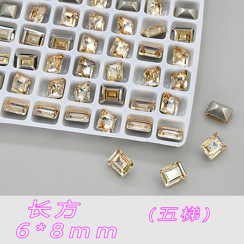샴페인 직사각형 직각(5개 사다리) 6*8mm--A480