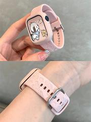 Creative Print Silicone Strap for Apple Watch Series 8 76SE, Suitable for Men and Women, Cute Ins Style