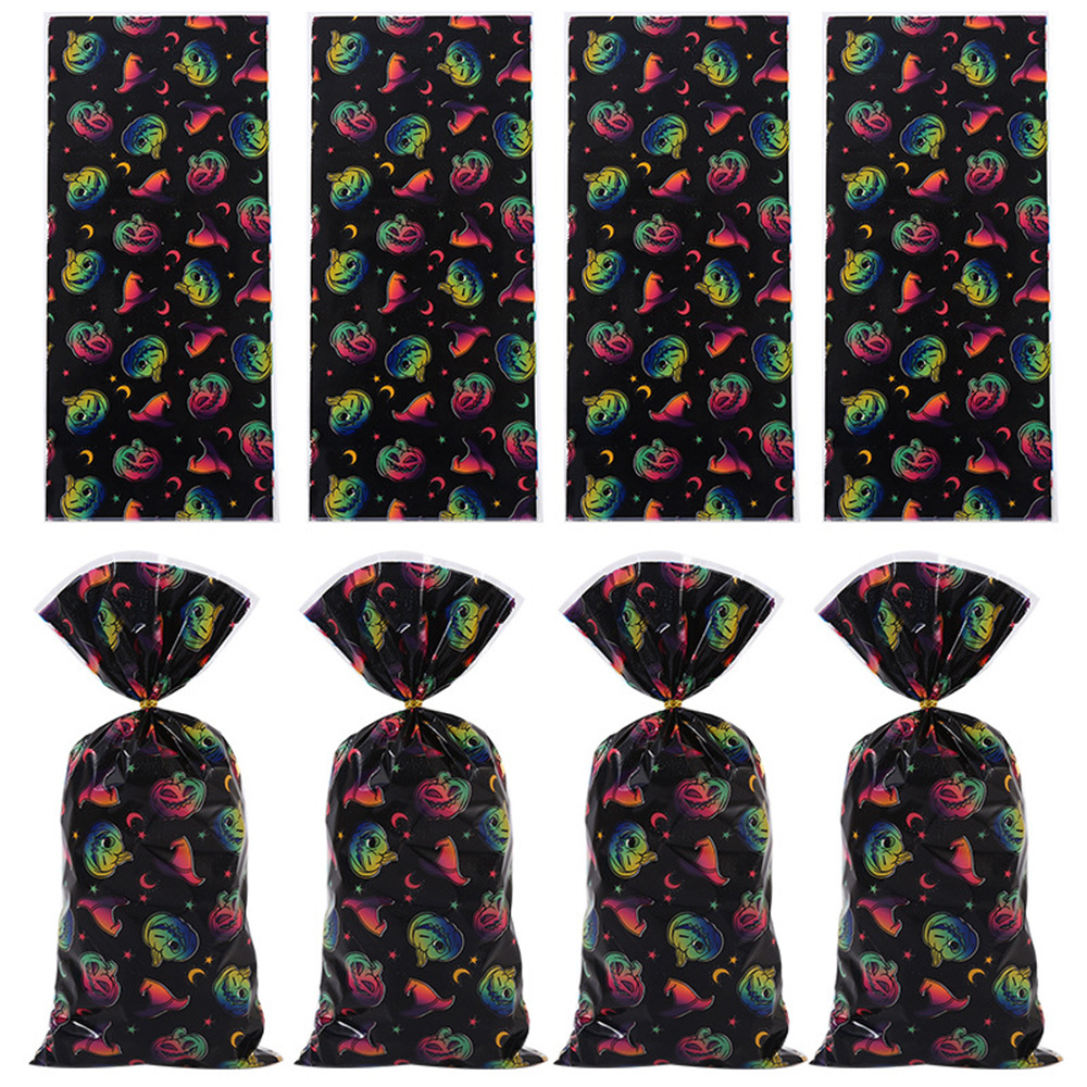 50个万圣节黑月南瓜OPP平口袋 鬼节派对礼品袋糖果巧克力包装袋