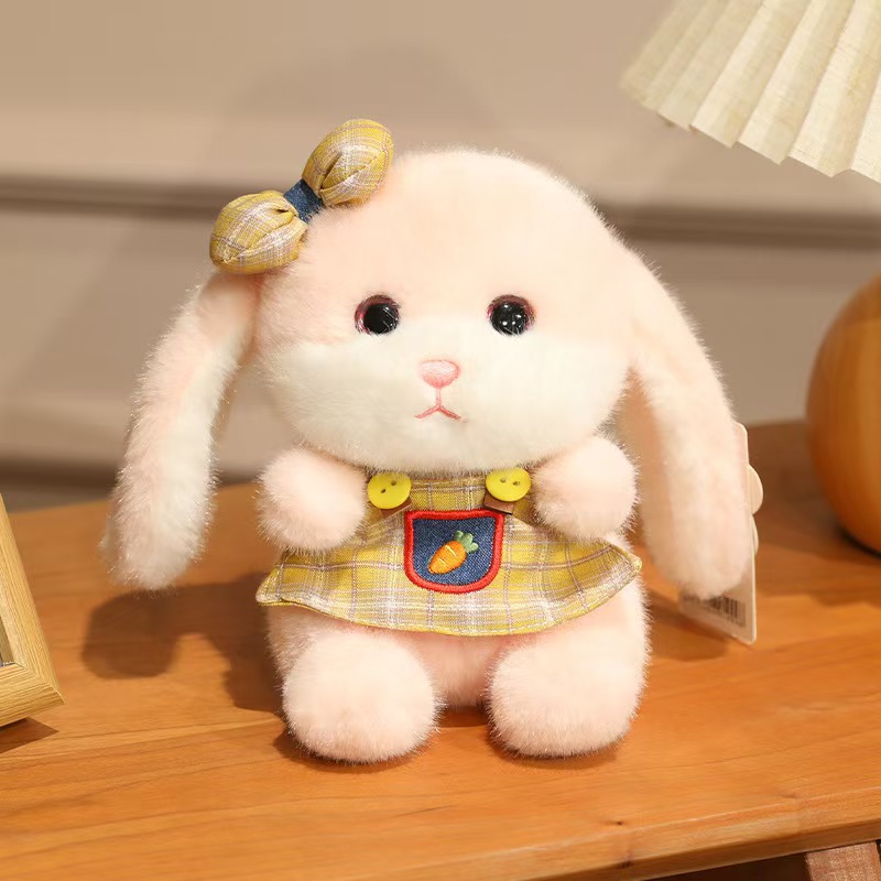 Yirongfang - Colgante de peluche de conejito genuino, pequeño conejo blanco de peluche, decoración colgante, llavero para bolso, regalo.