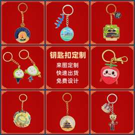 烤漆卡通金属钥匙扣定做创意人物珐琅企业活动礼品挂件钥匙链定制