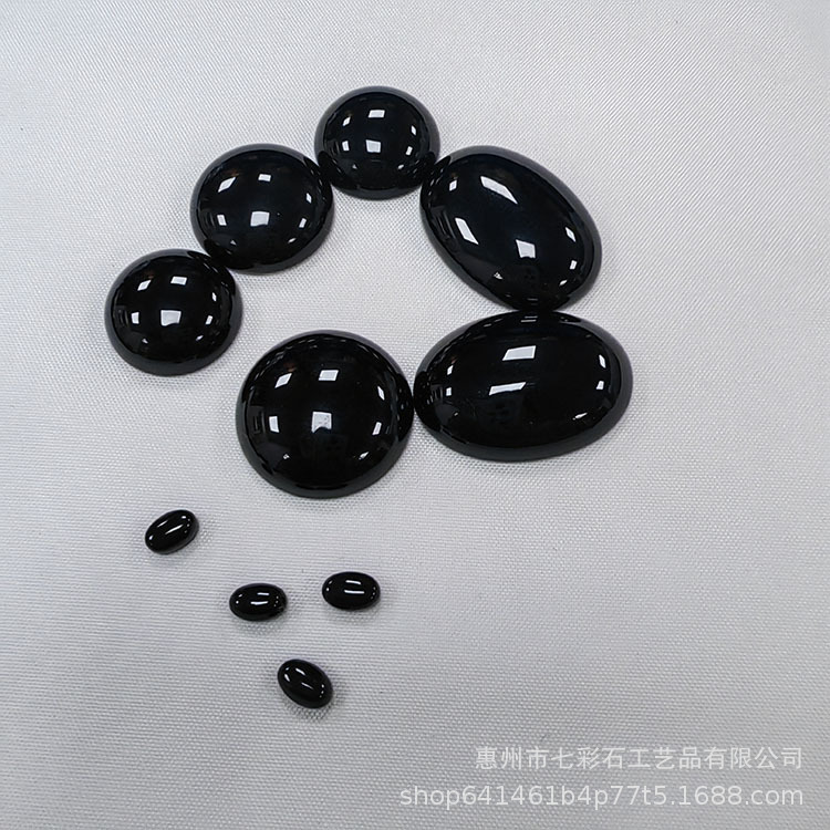[black agate ring] diy black ring oval oval water drop semicircle naked stone agate antique jewelry