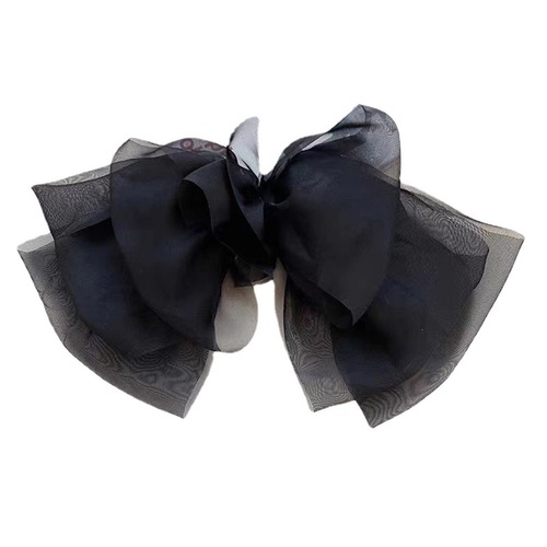 Internet celebrity chiffon spring clip ponytail super fairy big bow hair clip women's back of the head new cloud head flower hair accessories