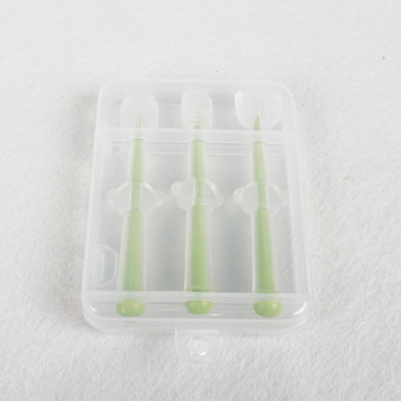 Cepillo de dientes para bebés pezón de silicona bebé recién nacido cepillado 0-1 años de edad revestimiento de lengua combinación de limpieza oral