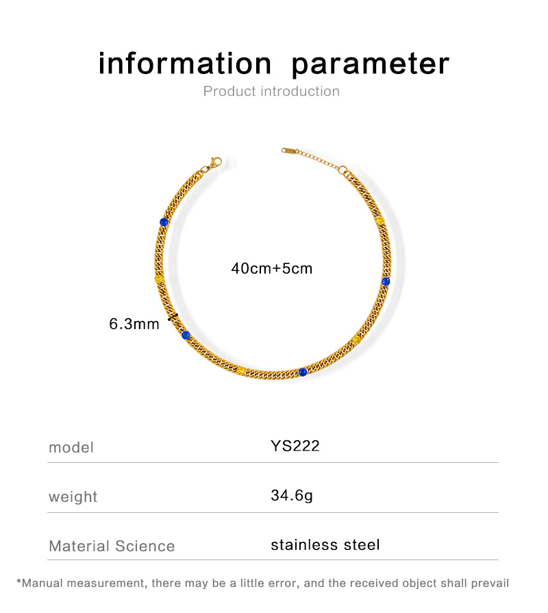 Fashion Solid Color Titanium Steel Plating Inlay Zircon Necklace Colorza_colorza_1