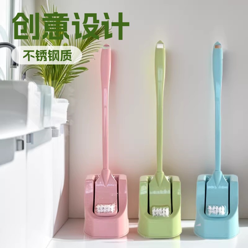 Cepillo de baño creativo mango largo de acero inoxidable cepillo de limpieza piso con base cepillo de baño doméstico