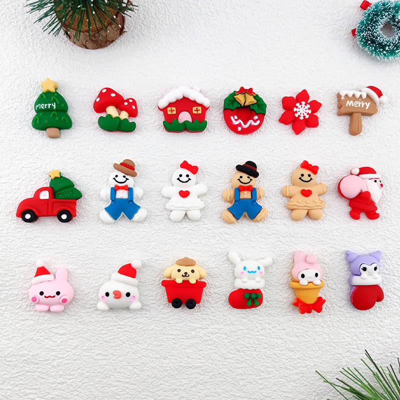 European and American Best-Selling New Christmas Ornaments Cartoon Mobile Phone Case Beauty Manicure Handmade DIY Resin Gadgets