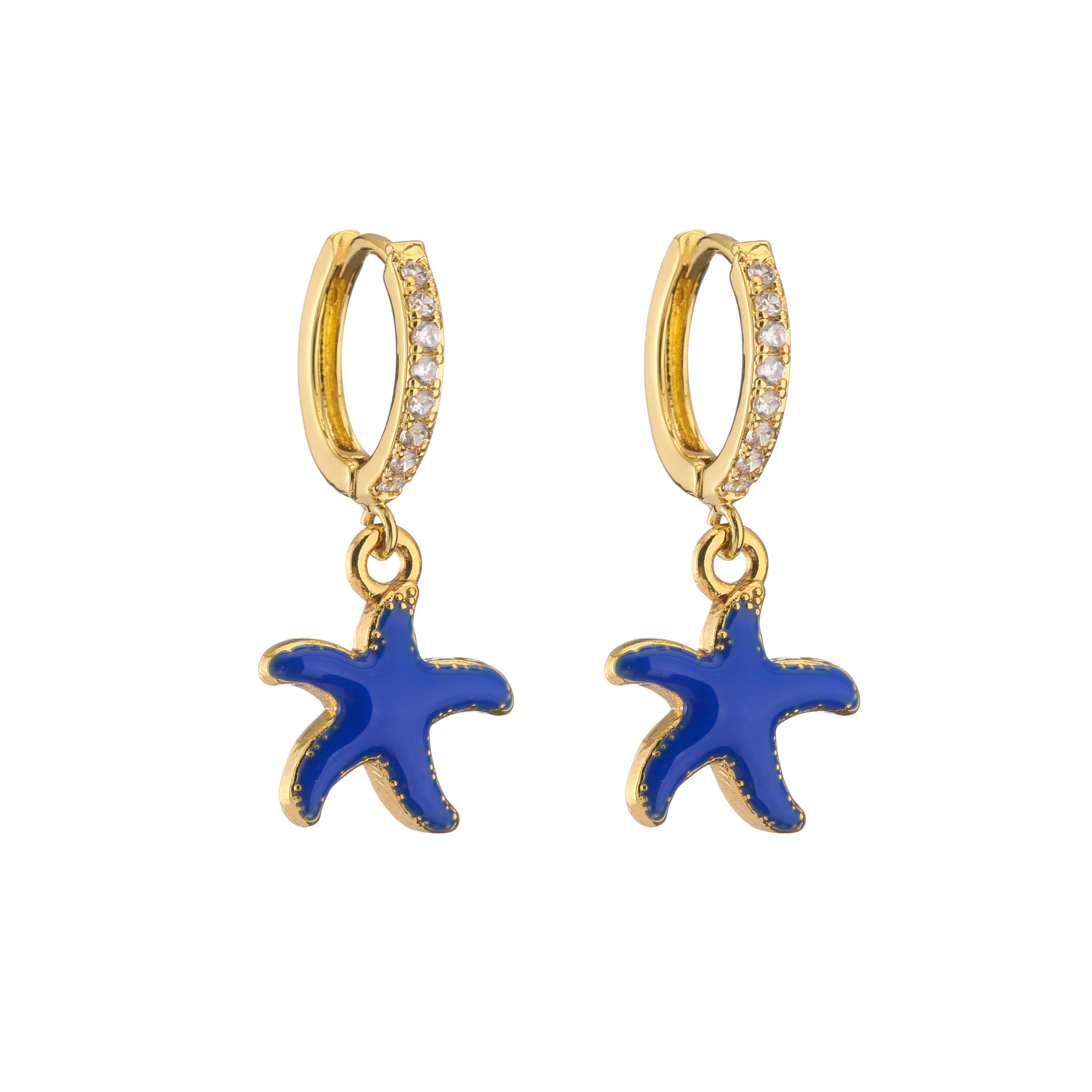Retro Micro-inlaid Zircon Oil Drop Color Heart Starfish Lightning Earrings display picture 32