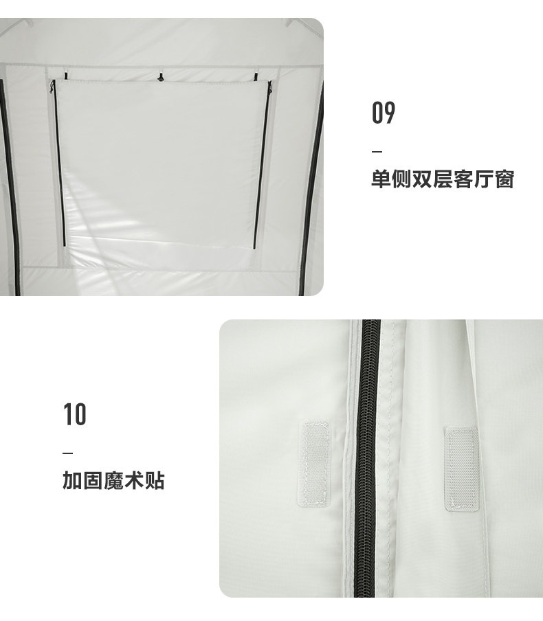 Mugao Di Family 4 tent for camping, outdoor portable family tent with two rooms and one living room, windproof and thickened, rainproof