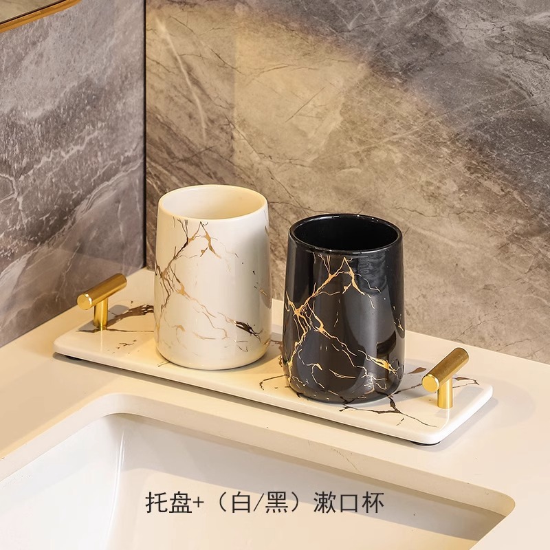 Taza de enjuague bucal taza de cepillo de dientes de pareja taza de dientes de cerámica de lujo ligero de alta gama taza de lavado taza de cepillo de dientes de alta calidad