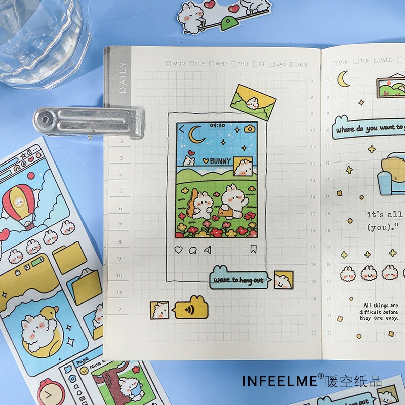 Infeel.me длинная лента полоска моя маленькая серия мира совместное DIY милый мультяшный рука аккаунт пост 4 модели