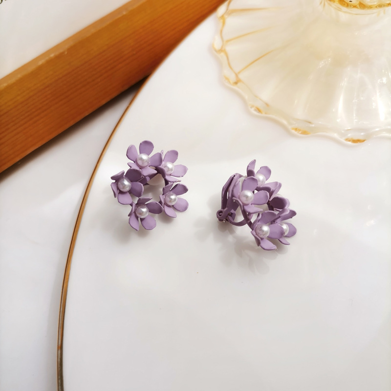 Purple ear clips