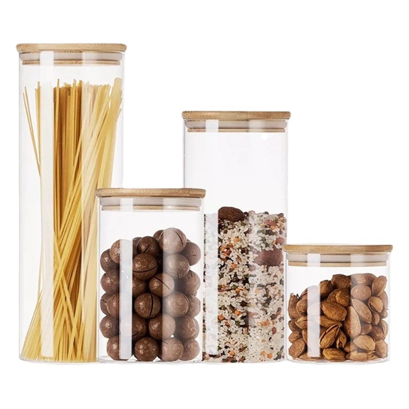 Tarro de Cristal Hermético de Vidrio de Borosilicato Resistente al Calor para Cocina