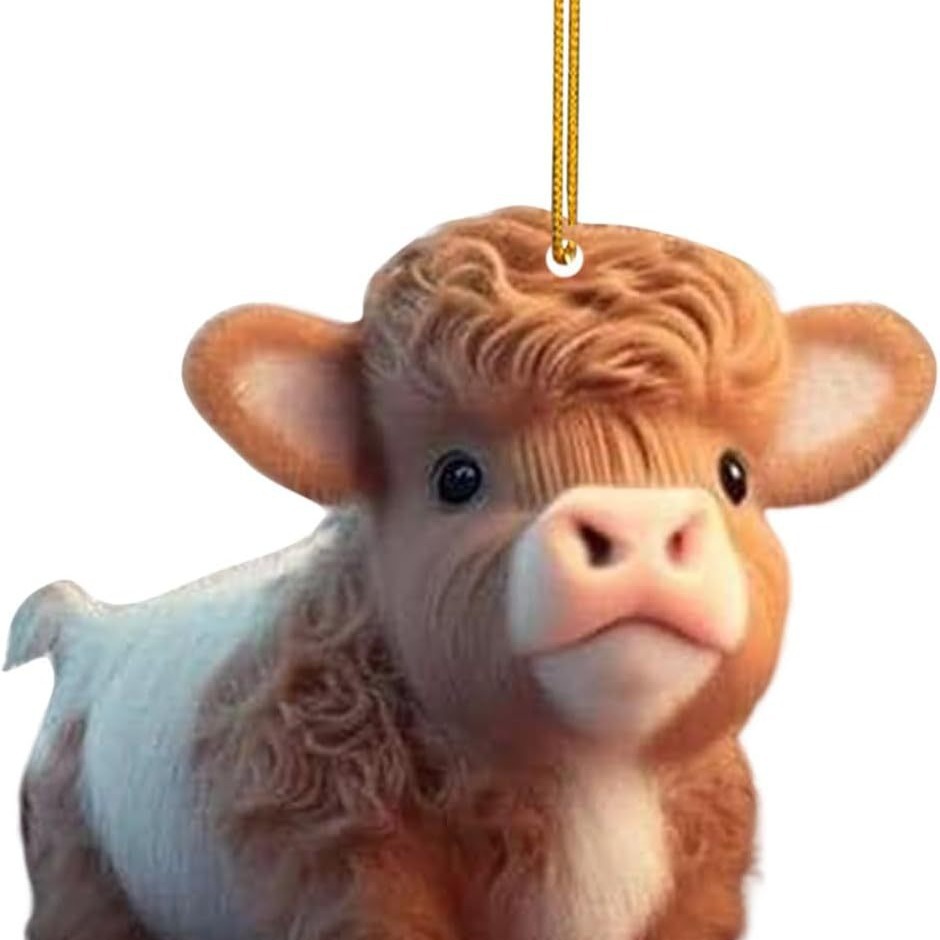Transfronteriza nueva vaca de dibujos animados lindo colgante decoración del árbol del hogar adornos del árbol de Navidad decoración del hogar adornos colgantes