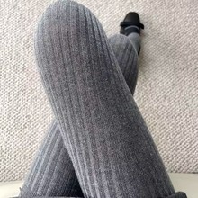 秋冬宽条羊毛自发热保暖显瘦加绒加厚百搭显瘦直角跟打底连裤袜女