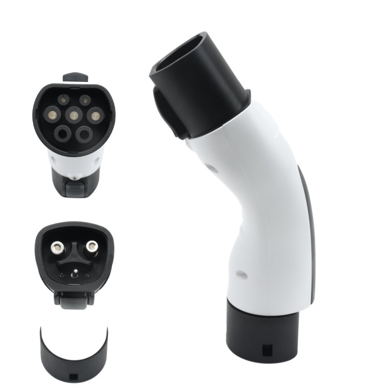 适用特斯拉汽车充电枪转欧标插头新能源汽车充电枪转换接头弯头