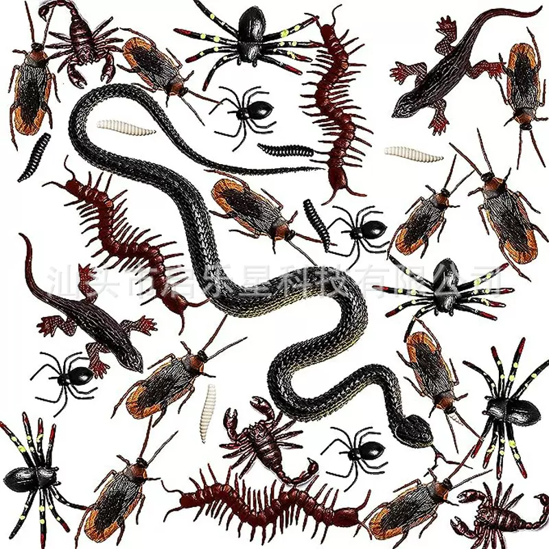 跨境热销整蛊放屁南瓜桶万圣节搞怪蟑螂蝙蝠昆虫动物套装玩具批发