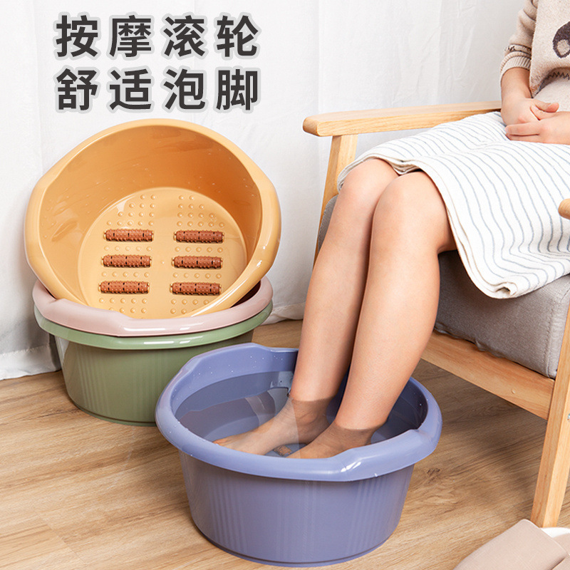 足浴桶塑料加厚泡脚桶足底按摩家用店熟料沐足桶足疗洗脚盆