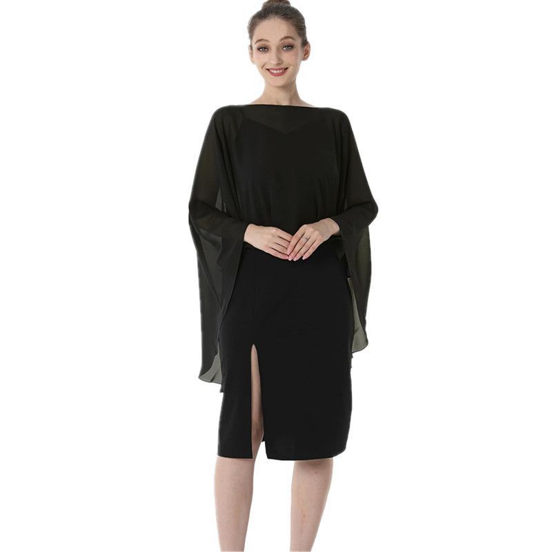 Short shiffon summer thin breathable dress with a round collar for…