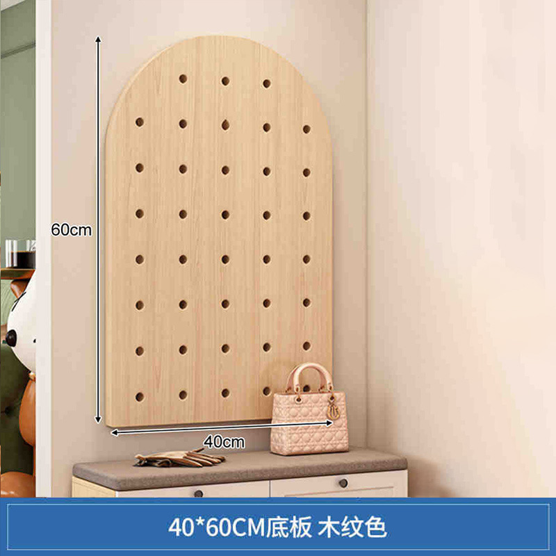 Tablero de agujero de madera maciza, entrada al armario de zapatos, estante de almacenamiento en la pared, pared de fondo de pared para uso doméstico