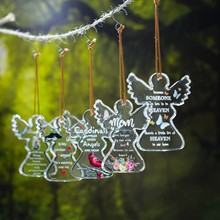 高透水晶天使挂片纪念亲人跨境爆款图片文字可定制水晶工艺品挂件