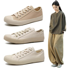 居士禅修鞋女年轻佛系复古做旧帆布鞋平底防滑修行鞋中式禅意布鞋