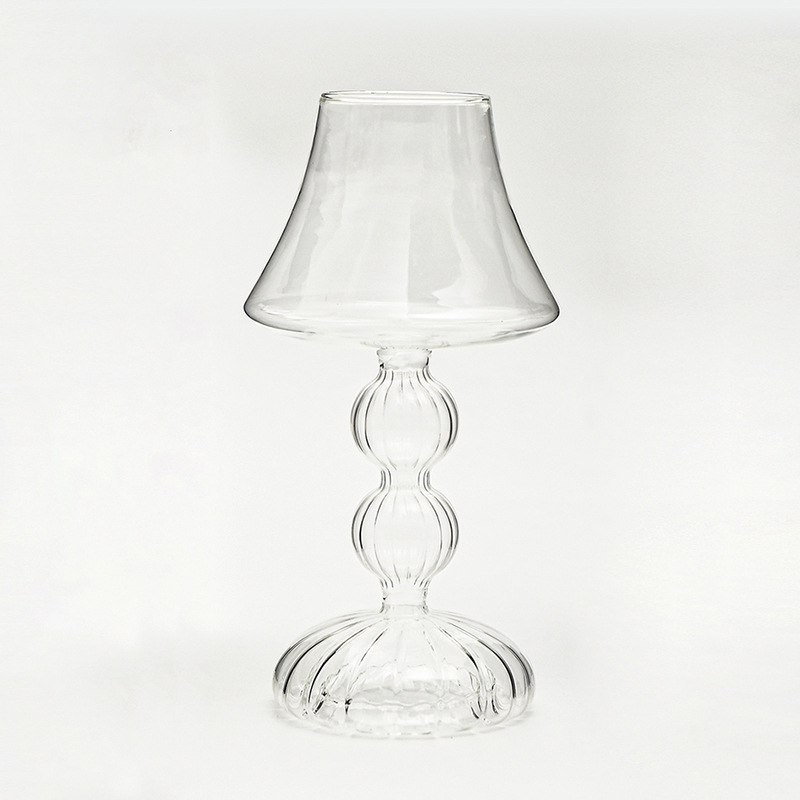 Lámpara de escritorio de lujo ligera europea modelado candelabros de vidrio decoración de mesa de comedor casera props de disparo de boda candelabros retro