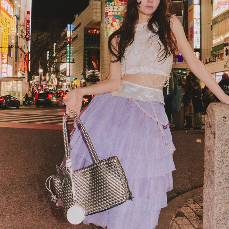 Cross-Border New Niche Woven Tote Bag Horizontal Version Large Capacity Single Shoulder Underarm Tote Bag Mother Bag Commuter Bag Trendy