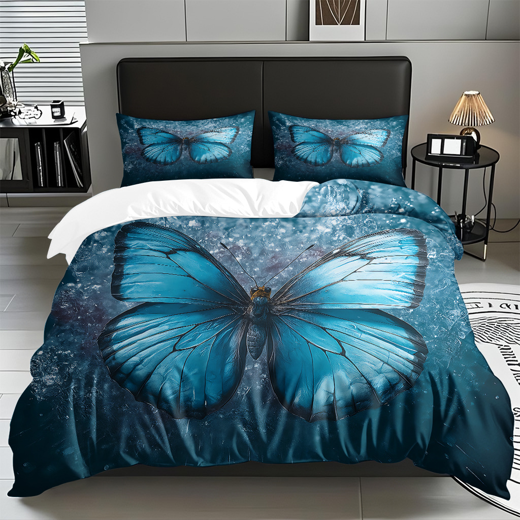 Butterfly series digital print edredón comercio electrónico transfronterizo preferido fuente fábrica adaptada modo TEMU / JIT