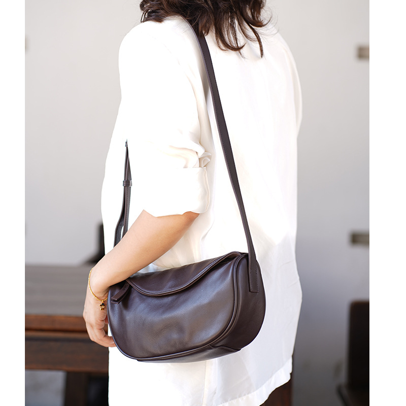 Lindo bolso de la suerte bolsa de mensajero de cuero genuino bolsa de hombro primera capa de piel de vaca europea y americana moda retro bolsa de mensajero Comercio exterior Venta caliente