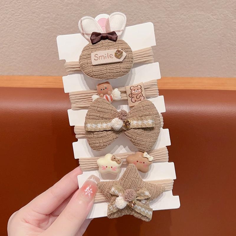 2024 nuevo otoño y invierno adorable diario versátil anillo de cabello de niña cuerda de cabeza dulce curry cola de caballo no daña joyas de cabello