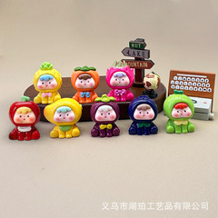 実色四代果物の子の立体樹脂アクセサリーの置物