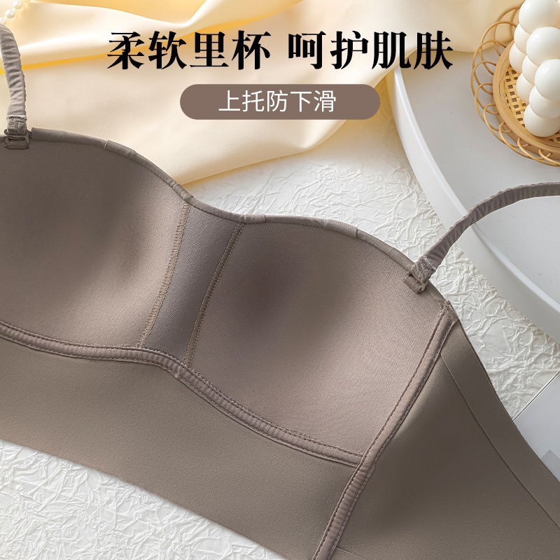 跨境东南亚吊带薄杯防走光抹胸内衣女小胸聚拢上托美背舒适文胸薄|undefined