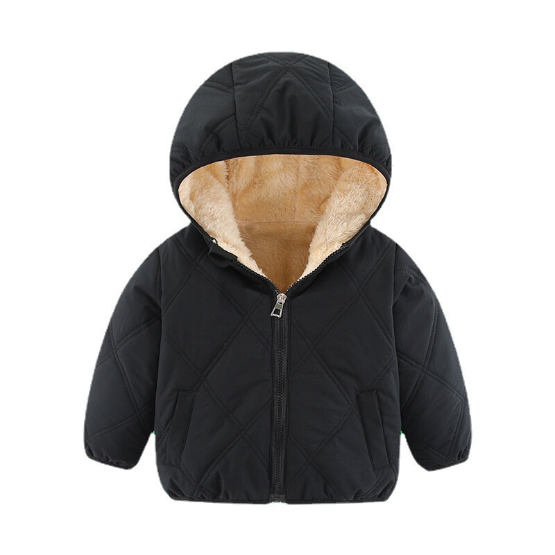 冬の子供の綿の服の卸売りとベルベットの厚い赤ちゃんの帽子の綿の服のコートの男女の中小の子供のダウンジャケット|undefined