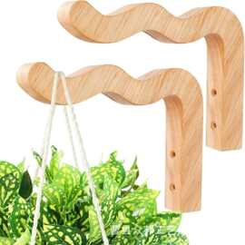 Plant Hanger 实木挂衣钩 批发创意衣帽钩木质植物挂钩花盆钩