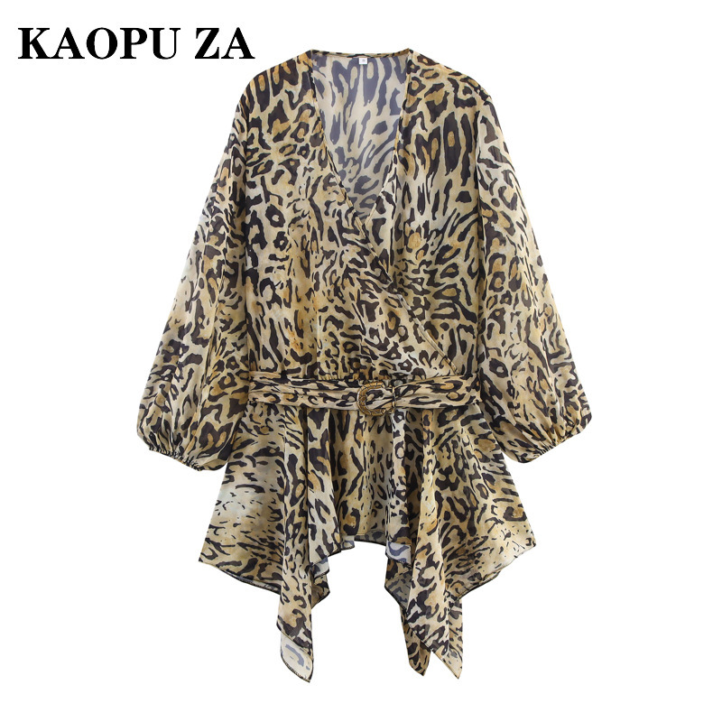 Kaopu Za2025 Autum New Women's Fashion Casual Tops T-Shirts Versatile High-End Printed Long Sleeves