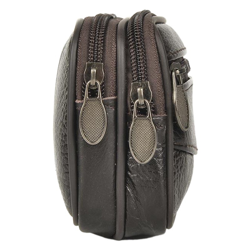 Men's Genuine Leather Mobile Phone Bag Cowhide Belt Mobile Phone Waist Bag Construction Site Mobile Phone Work Men's Waist Bag Wholesale