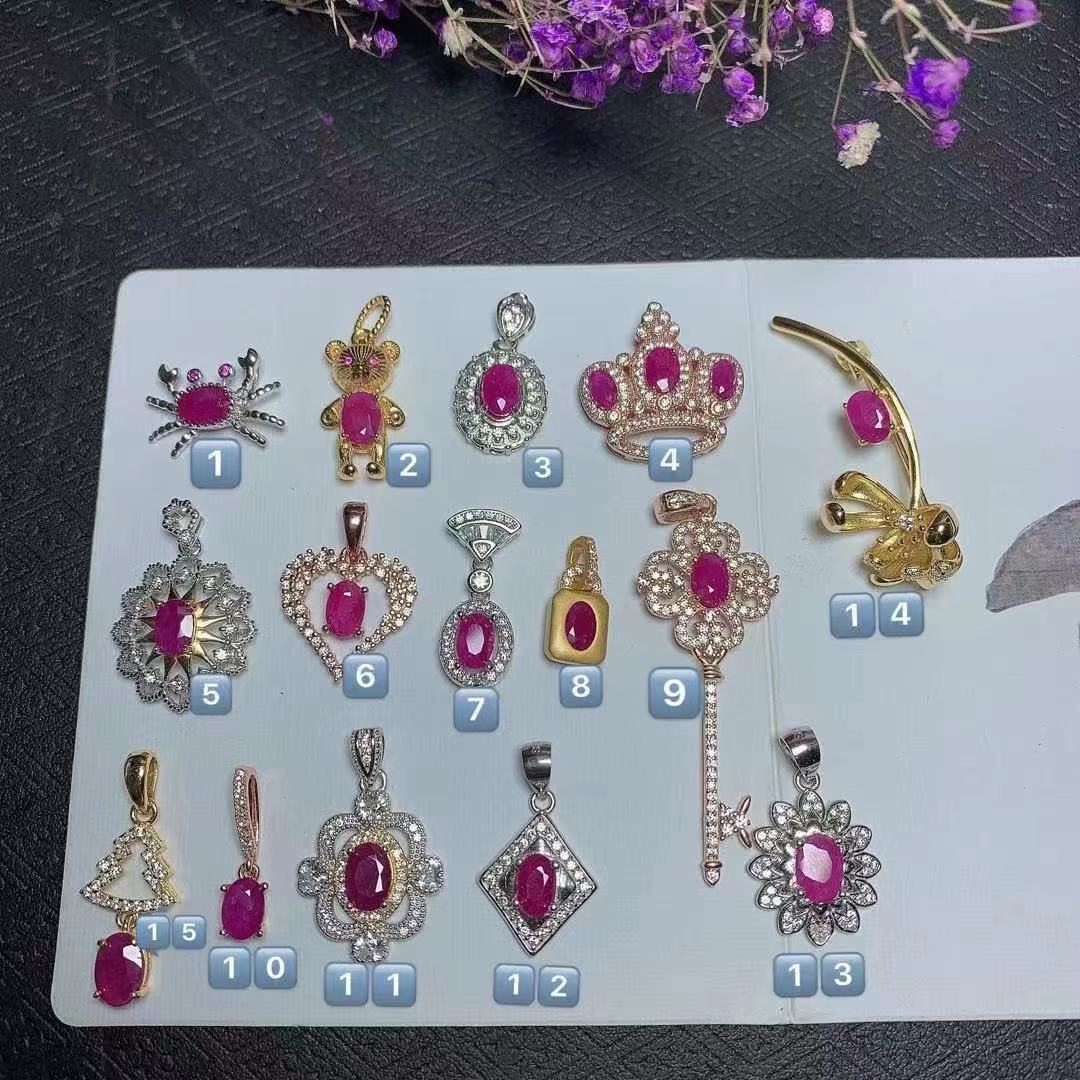 Organic ruby pendant Myanmar