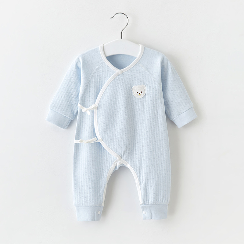 Ropa de bebé recién nacido para primavera y otoño, mono fino de algodón puro estilo monje para bebés de 0 a 3 meses, capa base para recién nacidos, traje de una pieza. image 9