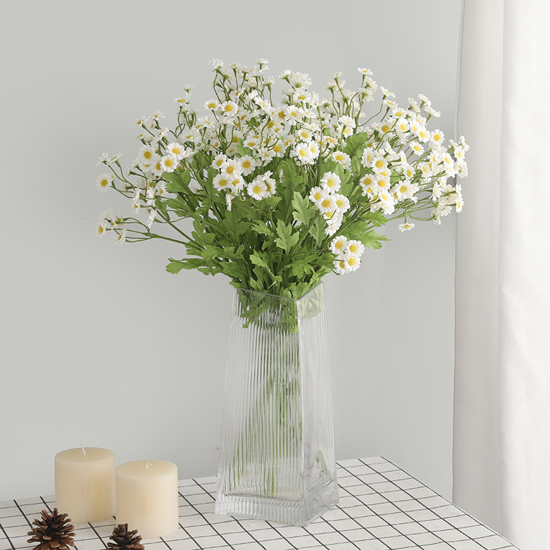 Living room home decoration simulation bouquet single branch chamomile internet celebrity small fresh Korean white daisy simulation flower